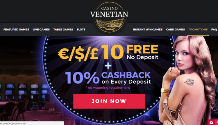CasinoVenetian Exclusive 10€ sin deposito