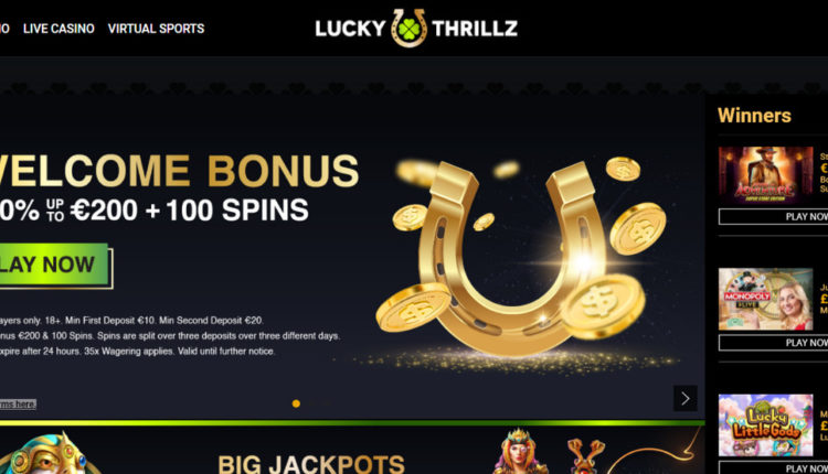 Luckythrillz 100 spins & 200 EUR Welcome Bonus